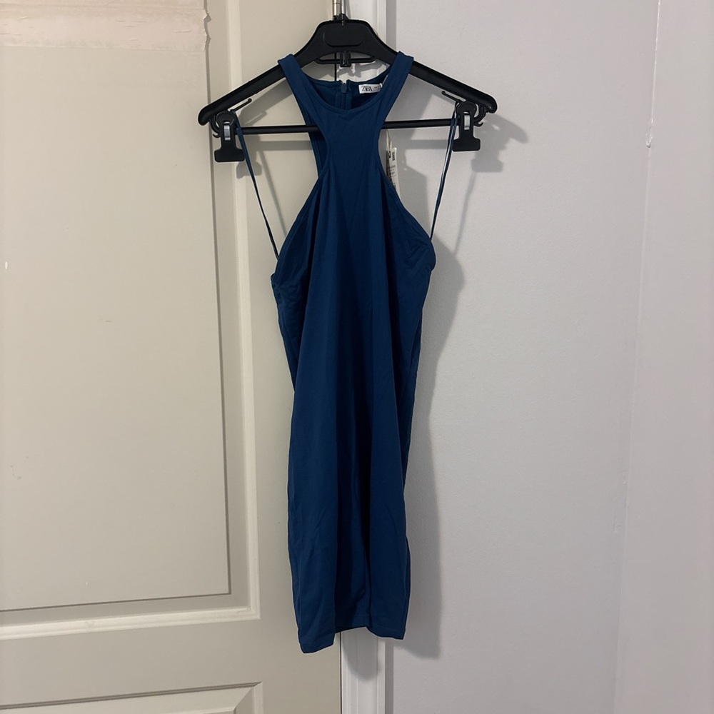 Zara Blue Backless Jumpsuit